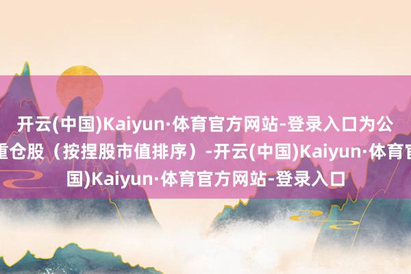 开云(中国)Kaiyun·体育官方网站-登录入口为公募基金第2159大重仓股（按捏股市值排序）-开云(中国)Kaiyun·体育官方网站-登录入口